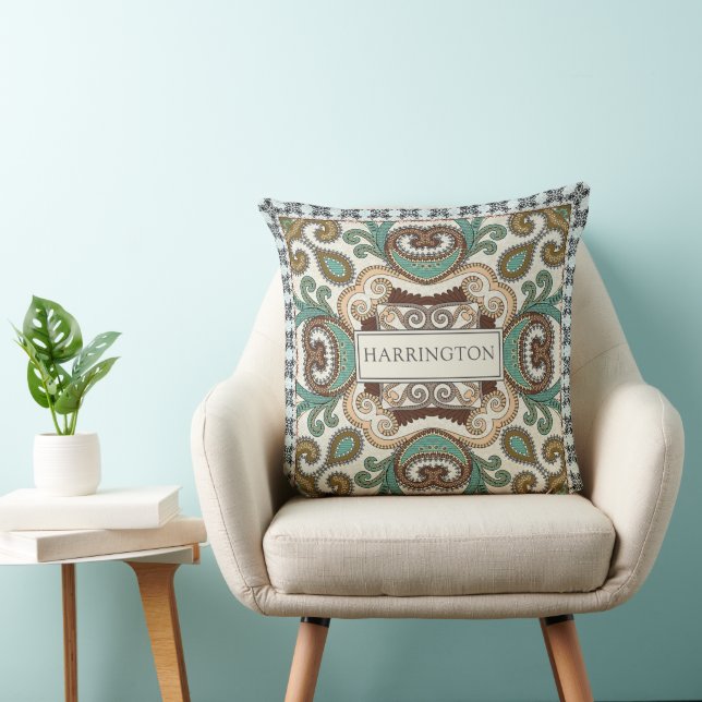  Mosaic Tile Pattern Throw Pillow (Chair)