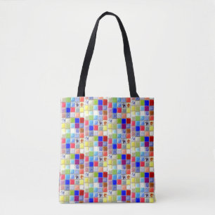 Mosaic Tile Tote   2 Sided   Faux Texture Bag