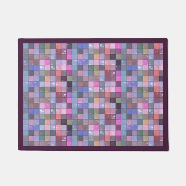 Mosaic Tiles - Muted Colours Doormat (Front)