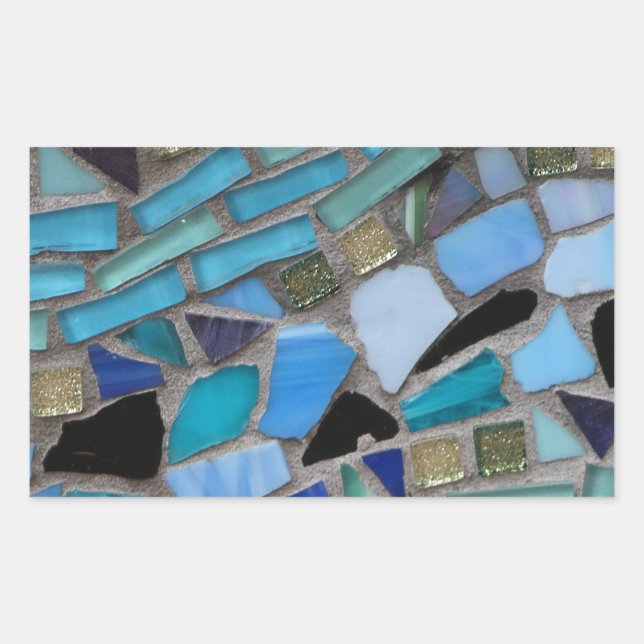 Mosaic Tiles of Blue and Green Sticker (Front)