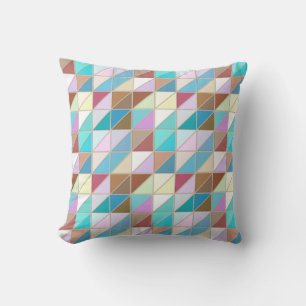 Mosaic Tiles - Pastels and earth tones Throw Pillow