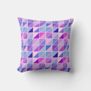 Mosaic Tiles - pink, aqua, blue and violet Throw Pillow