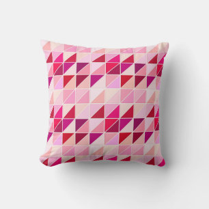 Mosaic Tiles - pink, peach and burgundy Throw Pillow