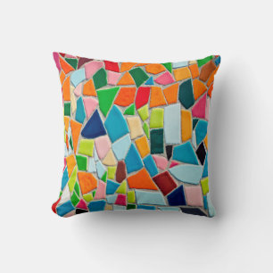 Mosaic tiles template texture throw pillow