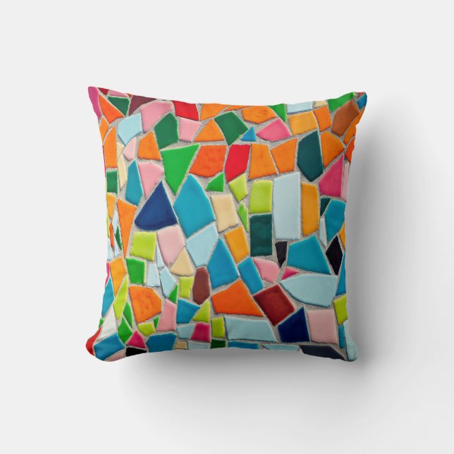 Mosaic tiles template texture throw pillow (Front)