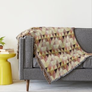 Mosaic Tiles - yellow, gold and earth tones Throw Blanket