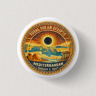 Mosaic  Total Solar Eclipse 2027 sticker 1 Inch Round Button