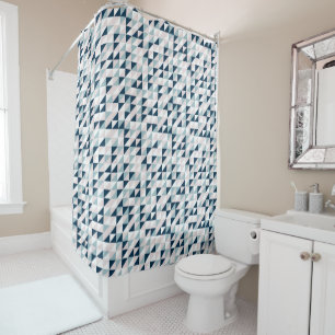 Mosaic Triangles in Navy Blue, Grey and Pale Pink
