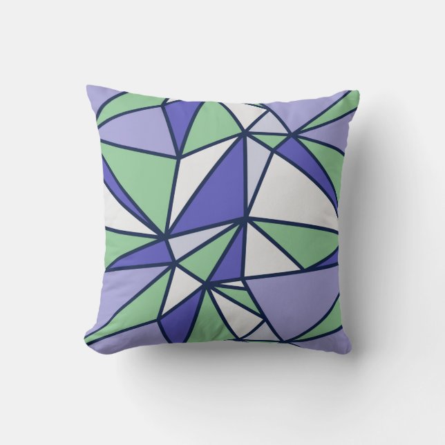 Mosaic Triangles Repeat Seamless Pattern Throw Pillow (Front)