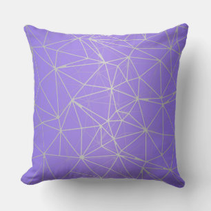 Mosaic Triangles Violet Throw Pillow
