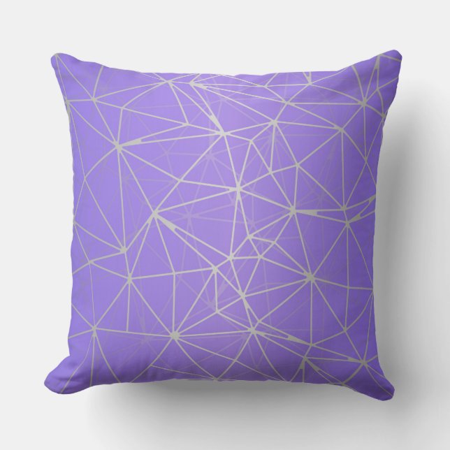 Mosaic Triangles Violet Throw Pillow (Front)