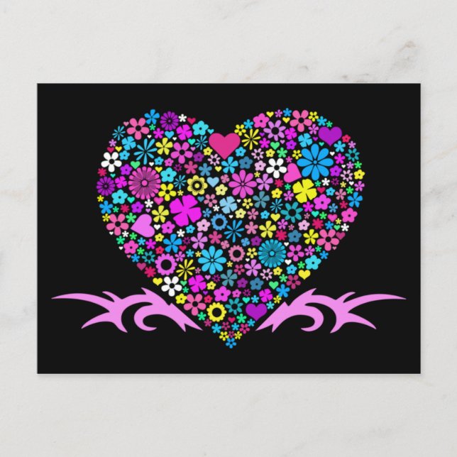 Mosaic Tribal Valentine's Postcard (Front)