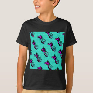mosaic turquoise blue pineapple pattern T-Shirt
