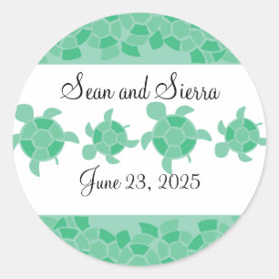 Mosaic Turtle Classic Round Sticker