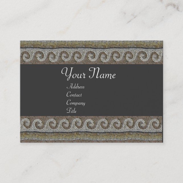 MOSAIC WAVES , grey brown Business Card (Front)