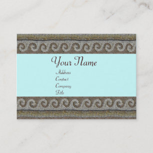 MOSAIC WAVES , light grey brown blue Business Card