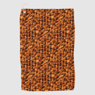 Mosaic with stains of deep red to orange gradient golf towel