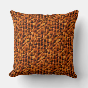 Mosaic with stains of deep red to orange gradient throw pillow
