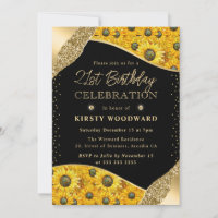 Mosaic Yellow Sunflowers 21st Birthday