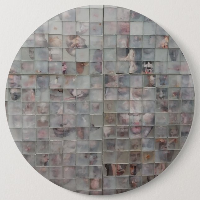 Mosaics art  6 inch round button (Front)