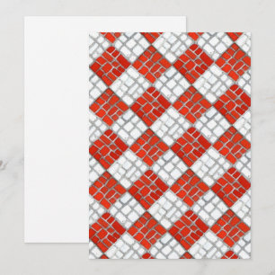 MOSAÏQUE À COCHE ROUGE 5x7 Carte plate / Verticale