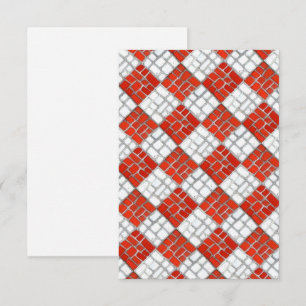 MOSAÏQUE À COCHE ROUGE Carte plate / verticale 3,5