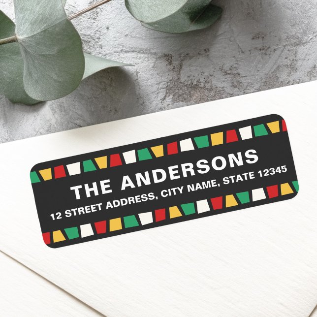 mosaïque africaine adresse de retour Kwanzaa (African mosaic Kwanzaa return address Label)