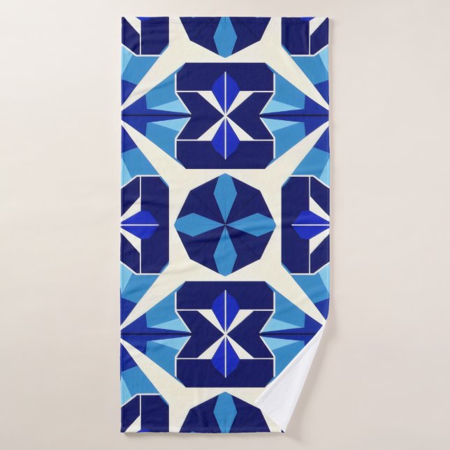 Mosaïque bleue. (Serviette de bain)