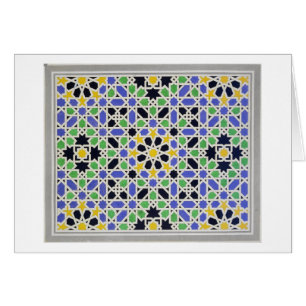 Mosaïque dans le lambris d'appui de la porte dans
