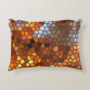 Mosaïque d'automne Abstrait Coussin d'accentuation