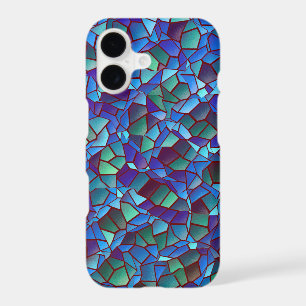 Mosaïque de bleu lilas et de vert éclaboussés ou f