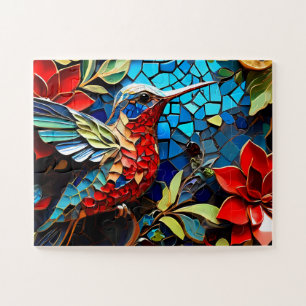 Mosaïque de colibri conception Jigsaw Puzzle