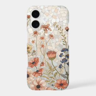 Mosaïque de fleurs sauvages Vitrail Botanique Flor