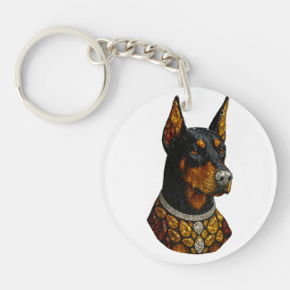 Mosaïque de luxe en pierres précieuses de Doberman