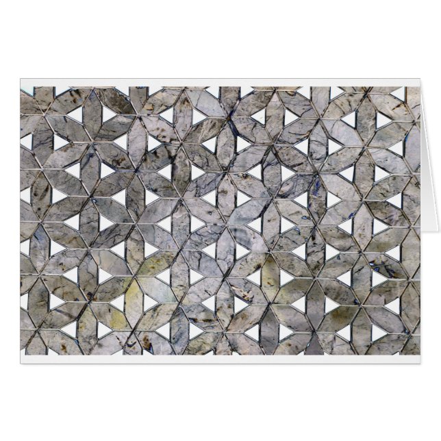 Mosaïque de pierre grise naturelle, fleur de vie (Devant horizontal)