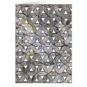 Mosaïque de pierre grise naturelle, fleur de vie