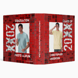 Mosaïque de rouge de classeur d'album photos