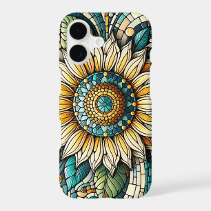 Mosaïque de verre coloré de tournesol