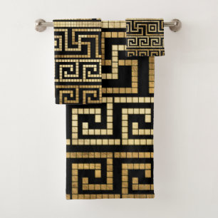 Mosaïque grecque méandre grecque clé noire et o
