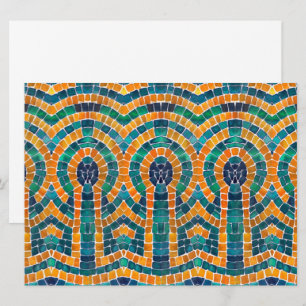 MOSAÏQUE ICONES DORÉES Carte plate 6,5x8,75