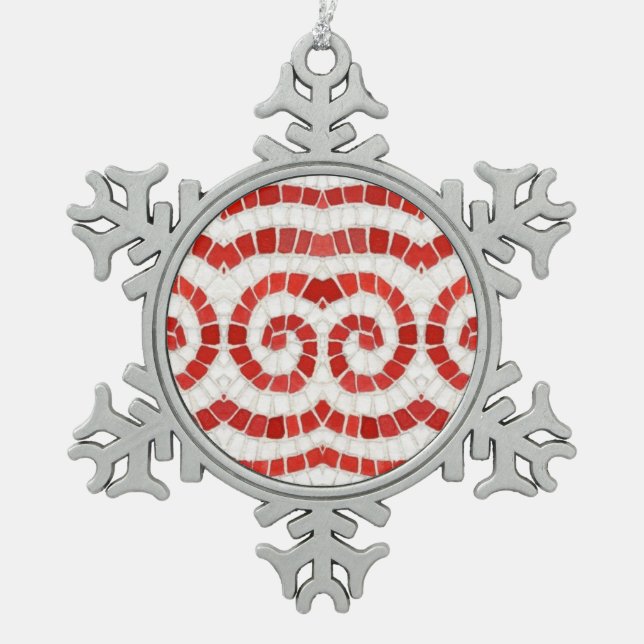 MOSAÏQUE IONIQUE ROUGE Ornement Flocon de Neige en (Devant)