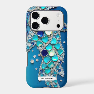 Mosaïque iridescente bleue froide