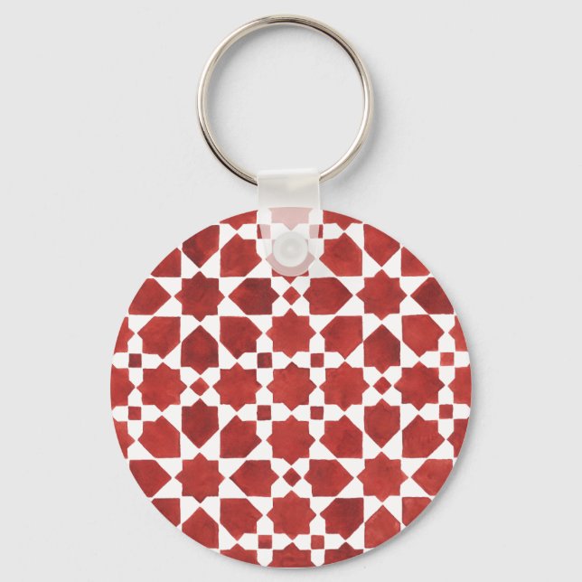 Mosaïque marocaine rouge ROSETTE Keychain (Front)