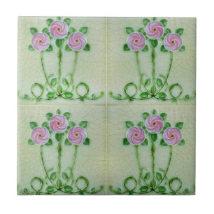 Mosaïque peinture antique de fleurs carreaux céram