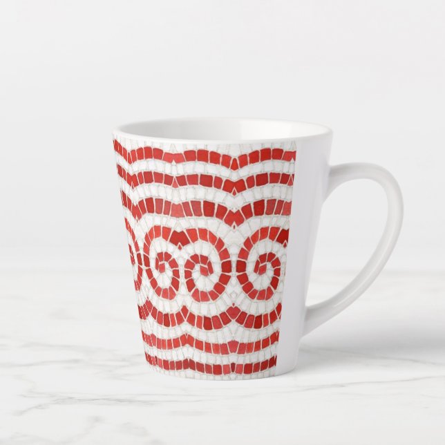 MOSAÏQUE ROUGE Latte Mug (Droite)