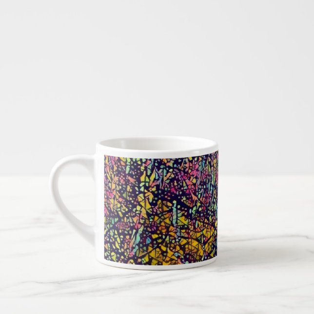 Mosaïque stylisée Arbre florissant Espresso Mug (Gauche)
