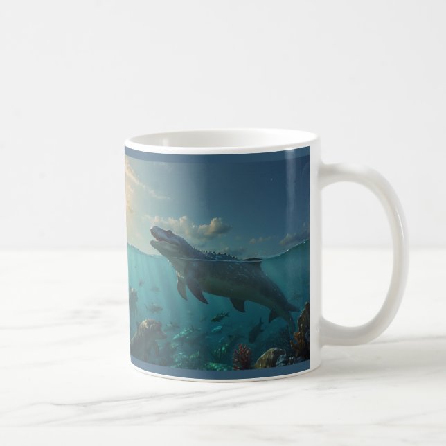 Mosasaures bronzants (Dinosaure Art) Mug (Droite)