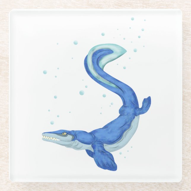Mosasaurus Glass Coaster (Front)