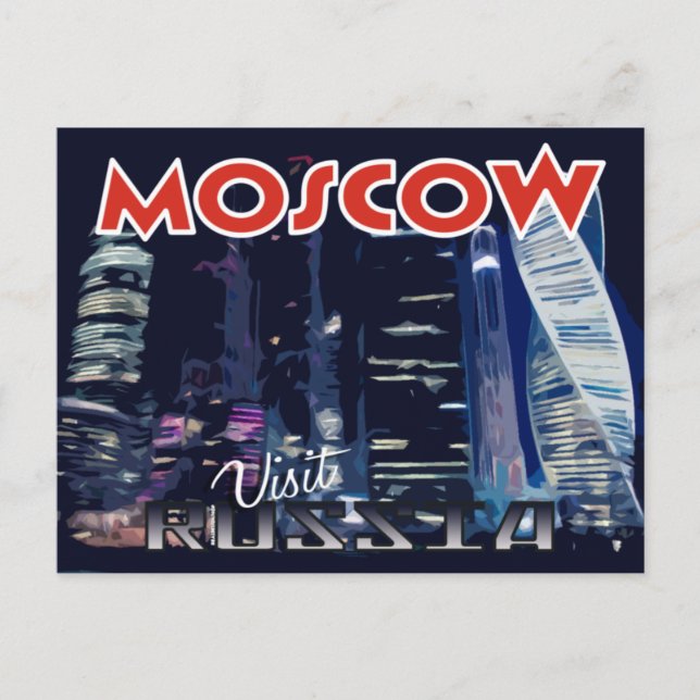 Moscou, carte postale de la série Visit Russia (Devant)