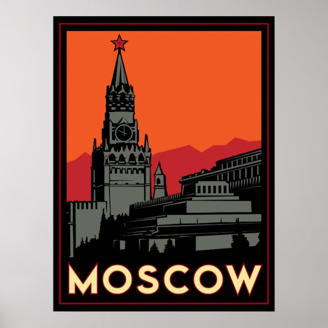 moscou russie kremlin art déco voyage rétro (Devant)